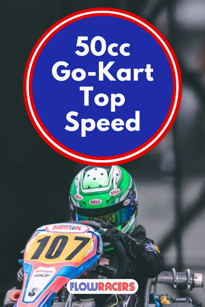 Kart driver sitting in their red, white and blue racing go-kart with fencing in the background, What Is The Top Speed Of A 50cc Go-Kart?