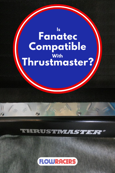 Thrustmaster logo on the base of the Thrustmaster T-LCM sim racing pedals with a grey background, Is Fanatec Compatible With Thrustmaster?