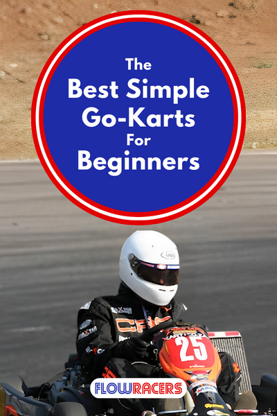 Someone driving a CRG racing go-kart on a track around a corner with red and white kerbs next to them and another kart driver behind them, The Best Simple Go-Karts For Beginners