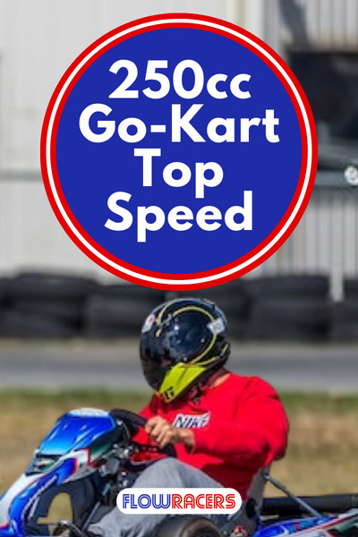 Person driving a blue Arrow racing go-kart on a track with grass on either side of the track and a tire barrier in the background, 250cc Go-Kart Top Speed